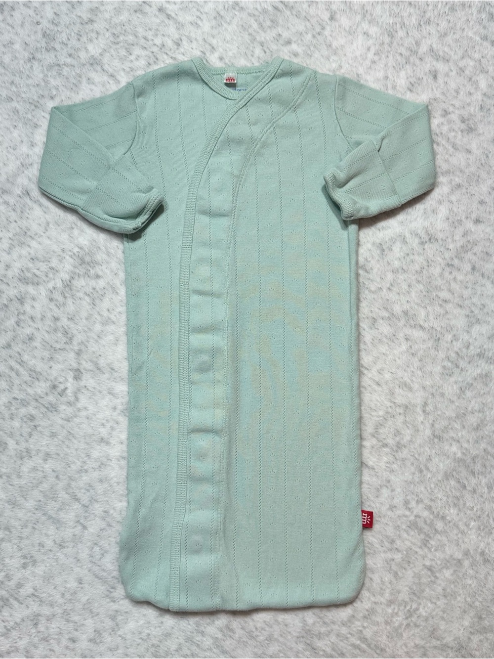 NWOT Magnetic Me Mint Green Pointelle Gown Newborn 3M Baby Cotton Neutral